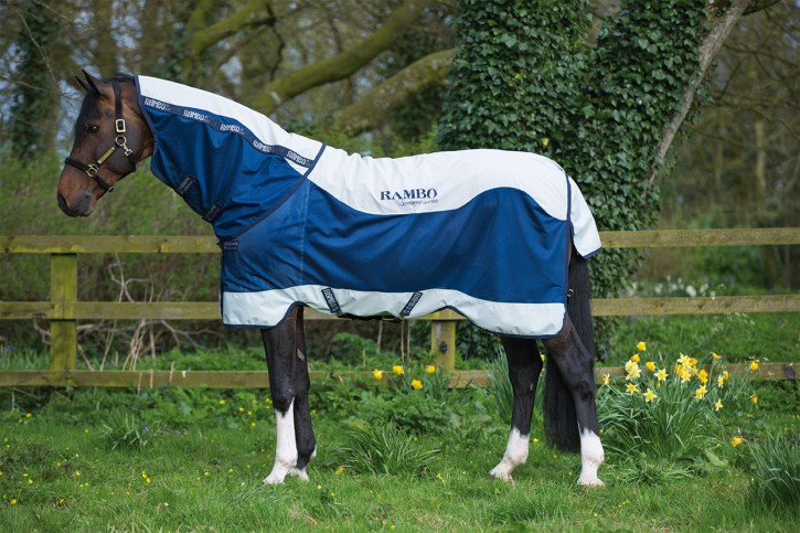 Horseware Rambo Summer Series Turnout Navy/Silber V-Front