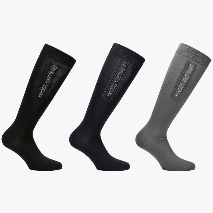 Cavalleria Toscana Socken 3er Pack schwarz/grau