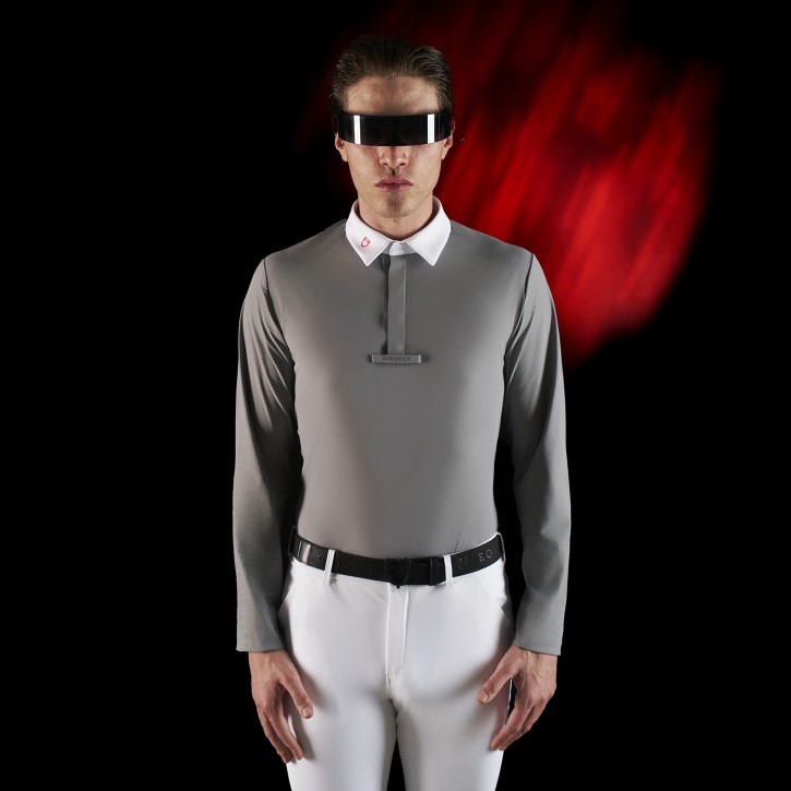 Equestro RIDERTECH Herren Turniershirt langarm - mockingbird