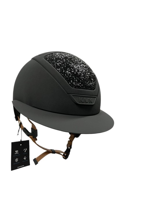 Kask Star Lady Hunter Swarovski midnight schwarz Kinnriemen beige m. Inlay 56