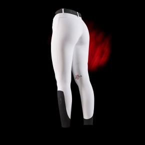 Equestro RIDERTECH Damen Reithose mit Kniegrip - weiß 34 (it 40)