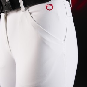 Equestro RIDERTECH Damen Reithose mit Kniegrip - weiß 34 (it 40)