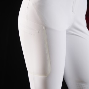 Equestro RIDERTECH Damen Reithose mit Kniegrip - weiß 32 (it 38)