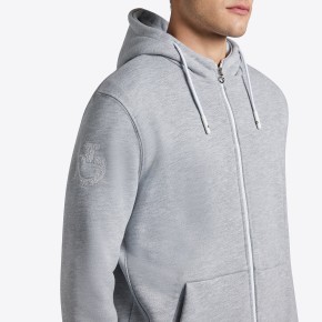 Cavalleria Toscana Zip Hoodie mit Kapuze Herren Hellgrau